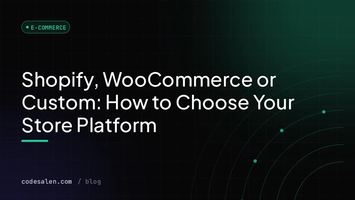 Shopify, WooCommerce or Custom: How to Choose Your Store Platform