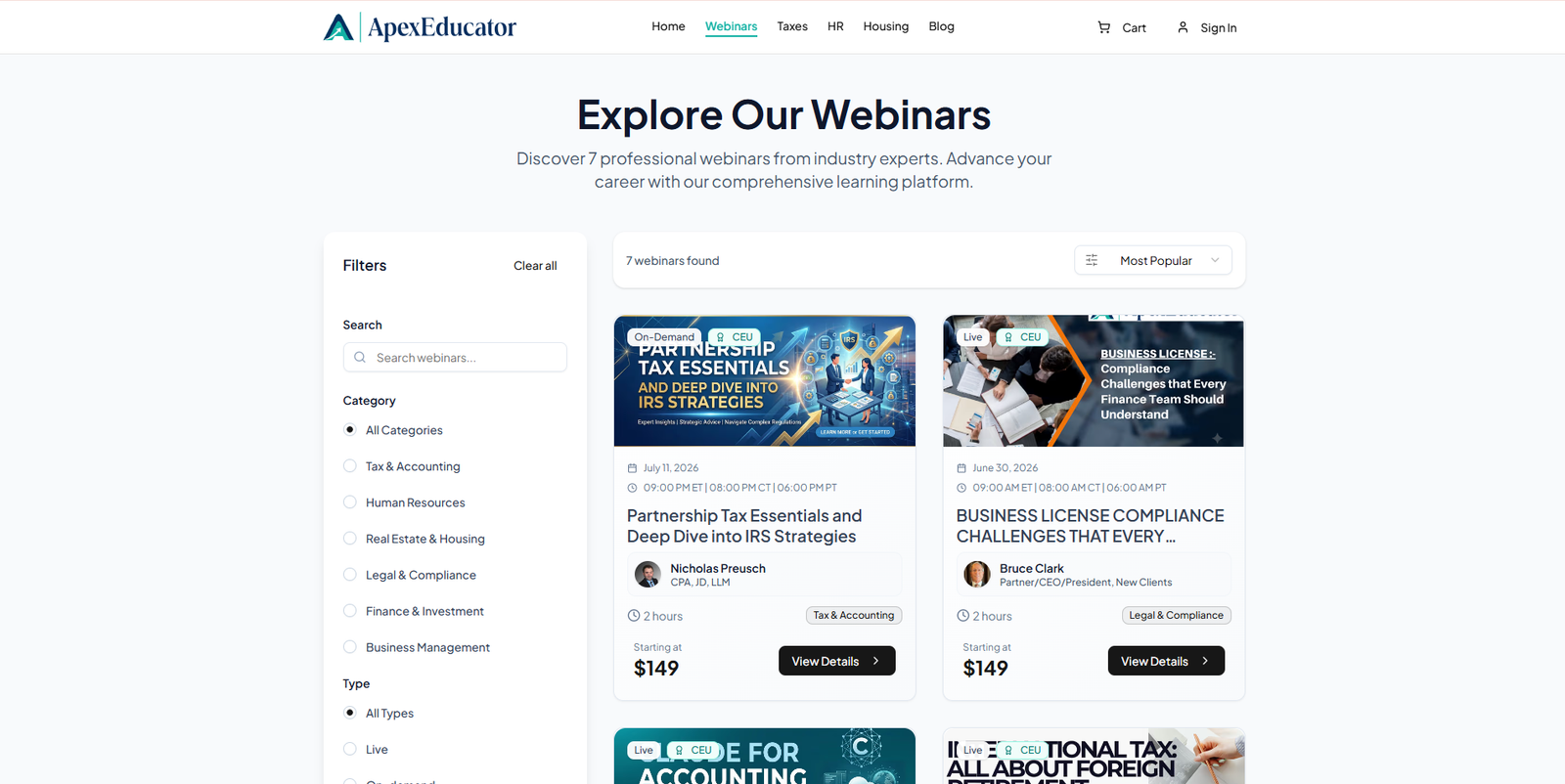 Webinars