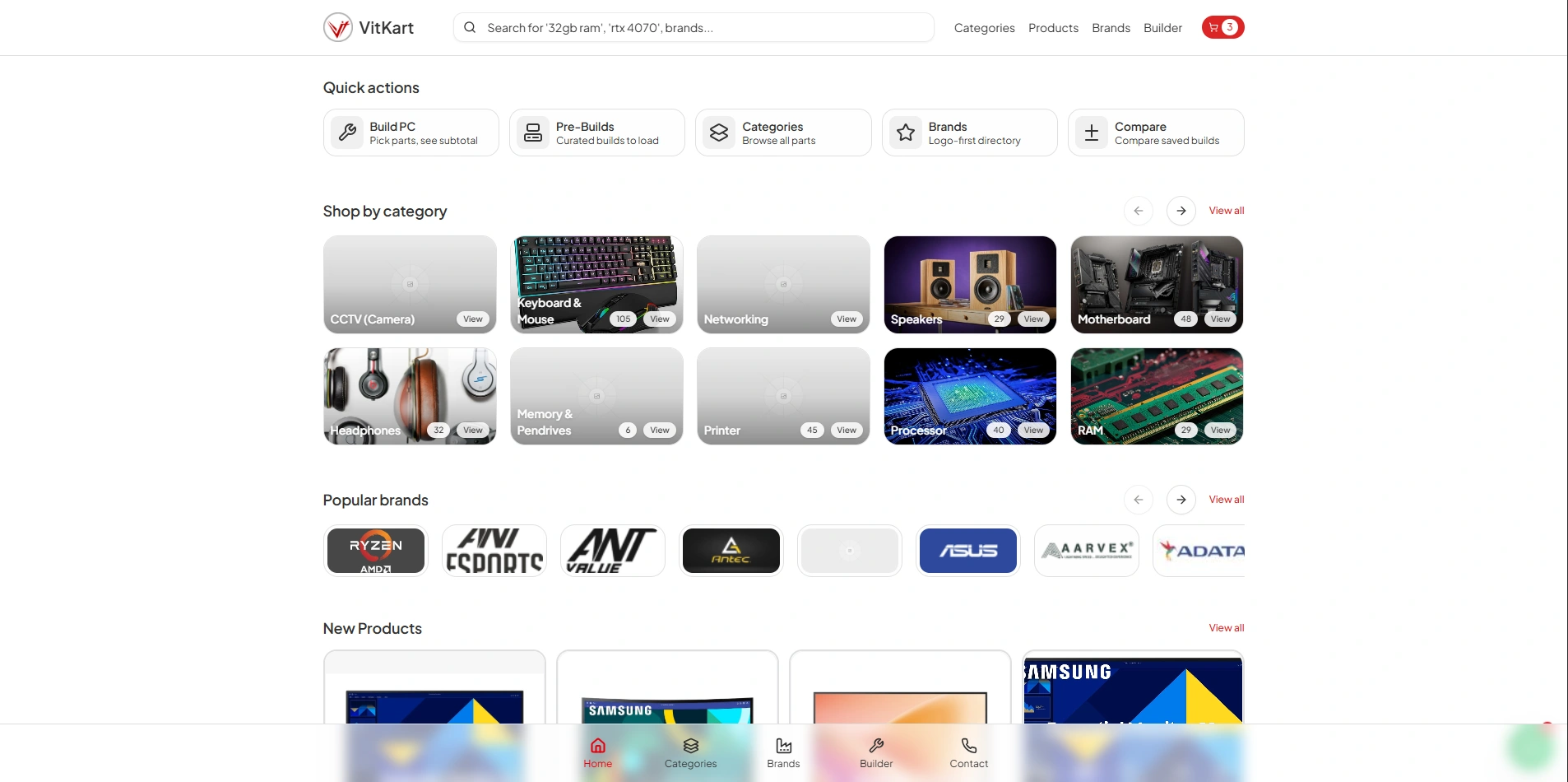 VitKart – Computer Parts E-Commerce Web App