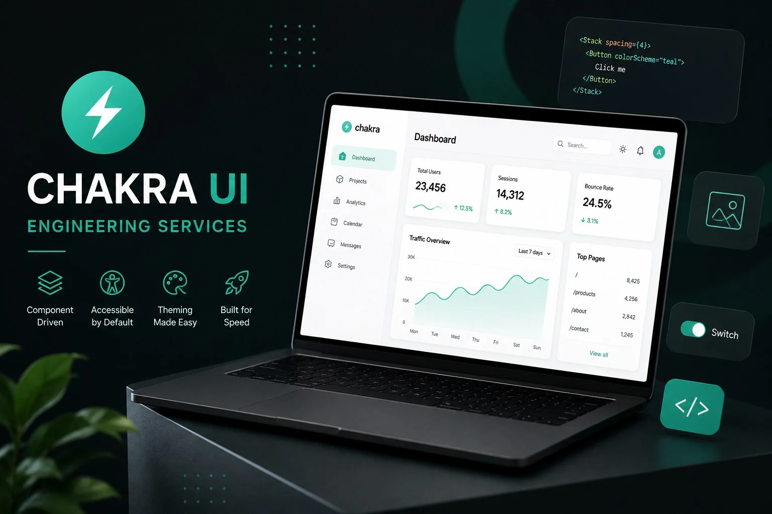 Chakra UI React frontend development and component design